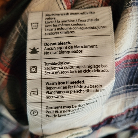 Carhartt Fort Plaid Shirt Mens XL Tall Button Down White Blue Short Sleeve - Picture 7 of 9